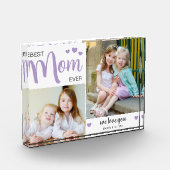 Beste Mama je Muttertag Lila Fotoblock (Links)