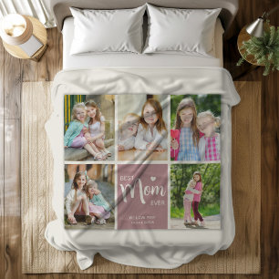 Beste Mama je Muttertag Mauve FotoCollage Fleecedecke