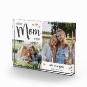 Beste Mama je Muttertag Rosa Fotoblock (Rechts)