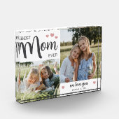 Beste Mama je Muttertag Rosa Fotoblock (Links)