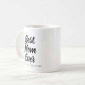 Beste Mama je, Muttertagsgeschenk - Kindernamen Kaffeetasse (Vorderseite Links)