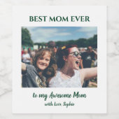 Beste Mama je nach Muttertag im Foto Weinetikett (Einzelnes Label)