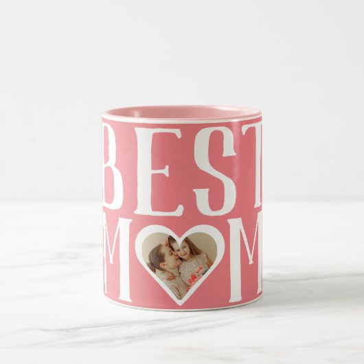 Beste Mama je | Niedlich 1 Foto glückliche Mütter  Zweifarbige Tasse (Mittel)