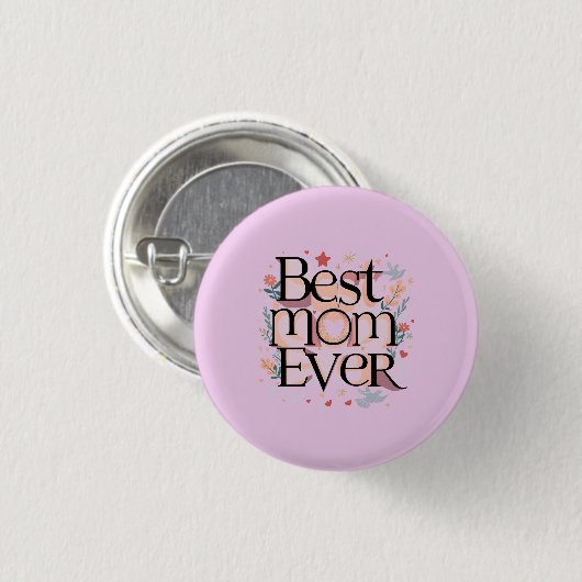 Beste Mama je Niedlich Moderne Mutter Button (Vorne & Hinten)