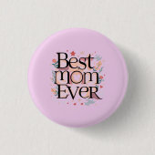 Beste Mama je Niedlich Moderne Mutter Button (Vorderseite)