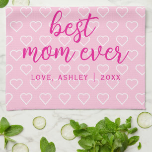 Beste Mama je Niedlich rosa Herzmuster Trendsetter Geschirrtuch