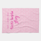 Beste Mama je Niedlich rosa Herzmuster Trendsetter Geschirrtuch (Horizontal)