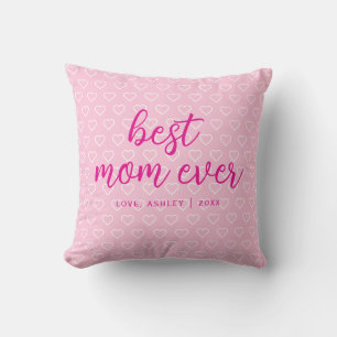 Beste Mama je Niedlich rosa Herzmuster Trendsetter Kissen