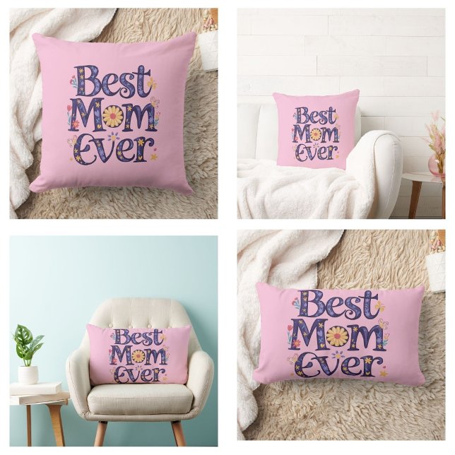 Beste Mama je Niedliche Blume Muttertag Lendenkissen (best mom ever pillows)