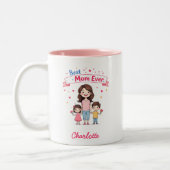 Beste Mama je | Niedliche Personalisierte Mutter Zweifarbige Tasse (Links)