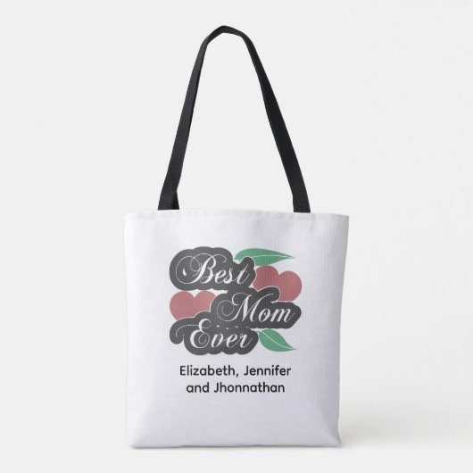 Beste Mama je Niedlicher Herzfoto Collage Familien Tasche (Rückseite)