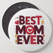 Beste Mama je Niedlicher Muttertag im Herzen Button (Vorne & Hinten)