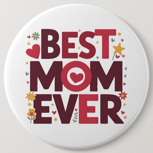 Beste Mama je Niedlicher Muttertag im Herzen Button (Vorderseite)