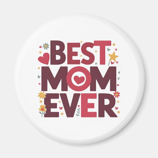 Beste Mama je Niedlicher Muttertag im Herzen Magnet (Vorne)