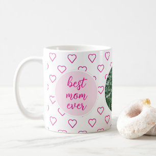 Beste Mama je Niedlicher Rosa Herz Foto Muttertag Kaffeetasse