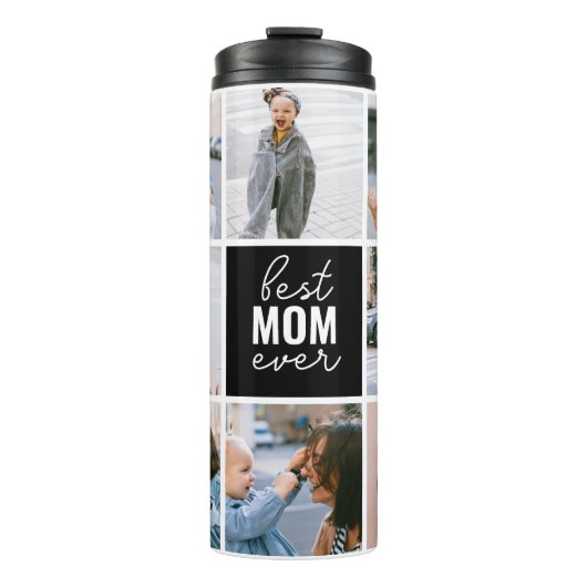Beste Mama je Niedlicher Script-FotoCollage Thermosbecher (Vorderseite)