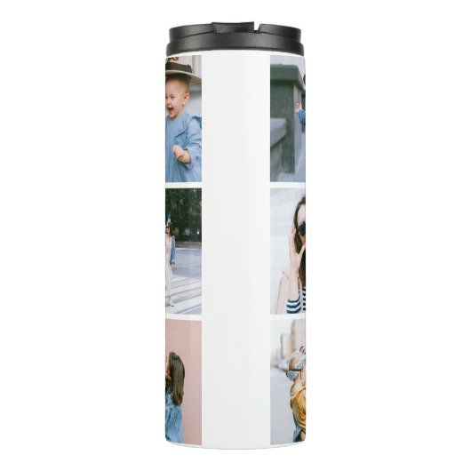 Beste Mama je Niedlicher Script-FotoCollage Thermosbecher (Rückseite)