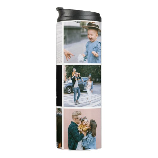 Beste Mama je Niedlicher Script-FotoCollage Thermosbecher (Nach rechts gedreht)