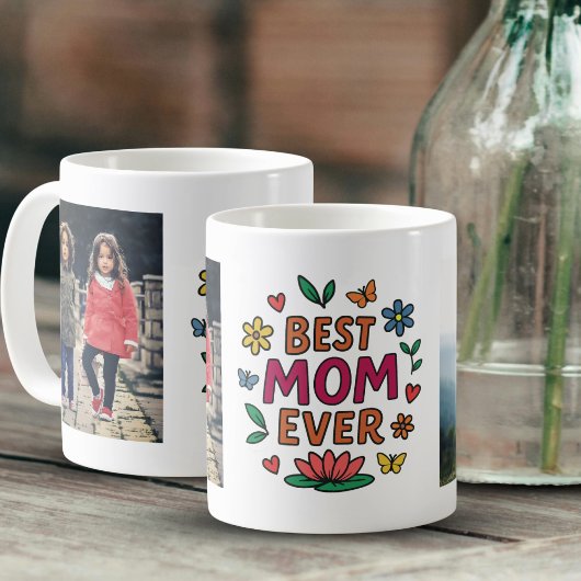 Beste Mama je Niedlicher Whimsical Foto Muttertag Kaffeetasse