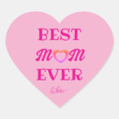 Beste Mama je Niedliches Geschenk für die Muttermu Herz-Aufkleber (Vorderseite)