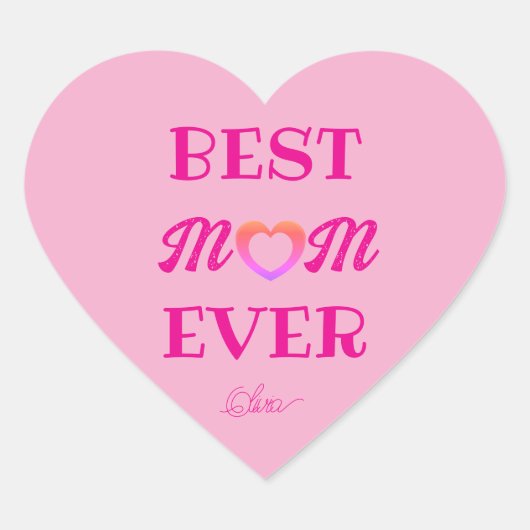 Beste Mama je Niedliches Geschenk für die Muttermu Herz-Aufkleber (Vorderseite)
