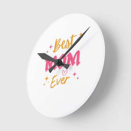 Beste Mama je - Niedliches Geschenkdesign für Mutt Runde Wanduhr (Winkel)