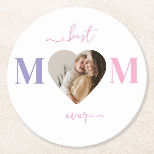 Beste Mama je Paper Untersetzer - Benutzerdefinier (Vorderseite)