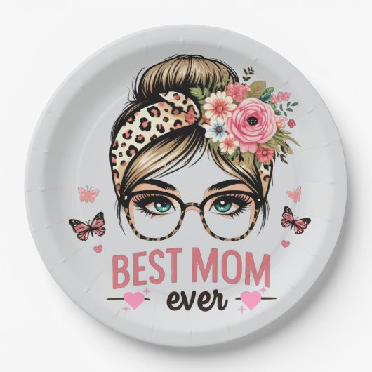 Beste Mama je Pappteller (Vorderseite)