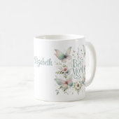 Beste Mama je Pastel Floral Personalisiert Kaffeetasse (VorderseiteRechts)