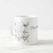 Beste Mama je Pastel Floral Personalisiert Kaffeetasse (Vorderseite Links)