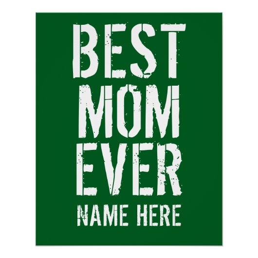 BESTE MAMA JE PERSONALISIEREN POSTER (Vorderseite)