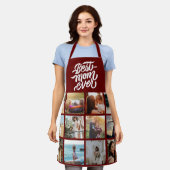 Beste Mama je Personalisiert 12 Collage Red Schürze (Getragen)