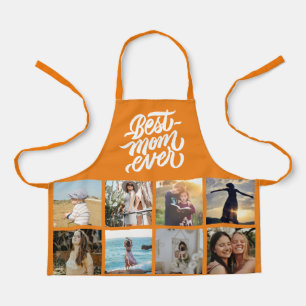 Beste Mama je Personalisiert 12 FotoCollage Orange Schürze