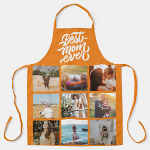 Beste Mama je Personalisiert 12 FotoCollage Orange Schürze