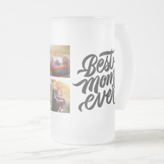 Beste Mama je Personalisiert 6 FotoCollage Mattglas Bierglas