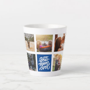 Beste Mama je Personalisiert Foto Collage Navy Blu Milchtasse