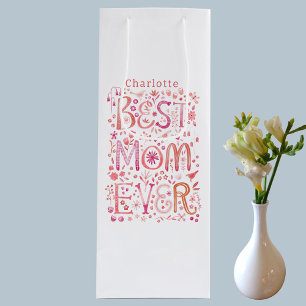 Beste Mama je Personalisiert Geschenktüte Für Weinflaschen