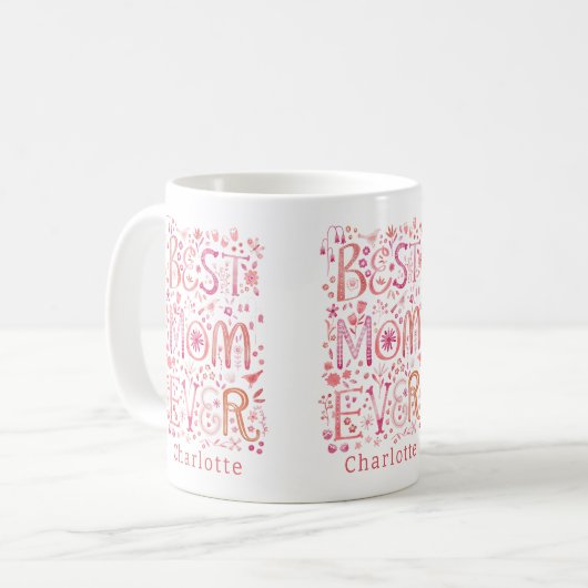 Beste Mama je Personalisiert Kaffeetasse (Vorderseite Links)