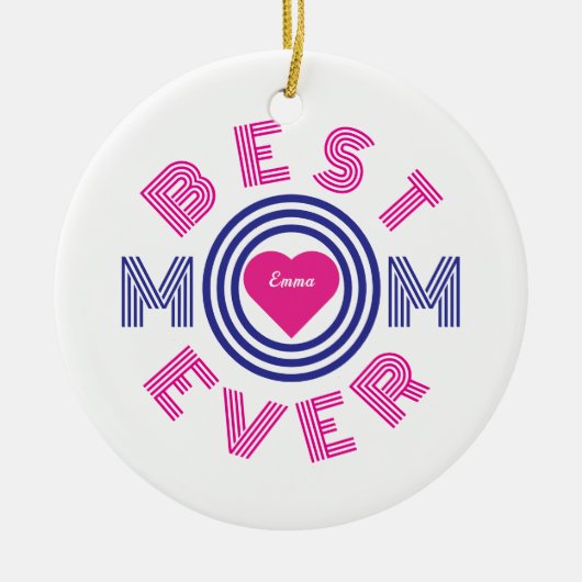 Beste Mama je Personalisiert Keramik Ornament (Vorne)