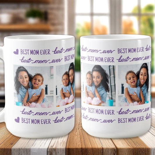 Beste MAMA je Personalisiert Moderne 4 Fotomateria Kaffeetasse