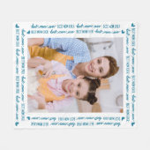 Beste MAMA je Personalisiert Modernes Foto Fleecedecke (Vorderseite (Horizontal))