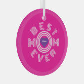 Beste Mama je Personalisiert Ornament Aus Glas (Vorderseite Rechts)