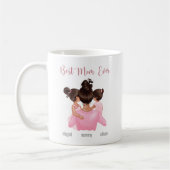 Beste Mama je Personalisiert rosa Wasserfarbe Kaffeetasse (Links)