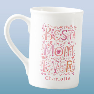 Beste Mama je Personalisiert Wasserfarbe Porzellantasse