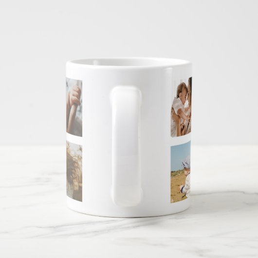 Beste Mama je Personalisierte Fotocollage braun Jumbo-Tasse (Rückseite)