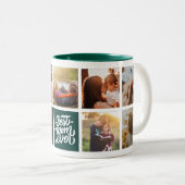 Beste Mama je Personalisierte Fotocollage grün Zweifarbige Tasse (VorderseiteRechts)