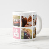Beste Mama je Personalisierte Fotocollage Rosa Jumbo-Tasse (Vorderseite Rechts)
