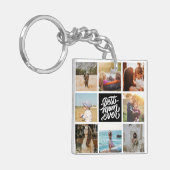 Beste Mama je Personalisierte Fotocollage Schwarz Schlüsselanhänger (Vorderseite links)