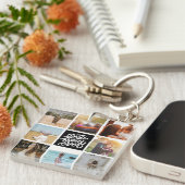 Beste Mama je Personalisierte Fotocollage Schwarz Schlüsselanhänger (Vorderseite rechts)