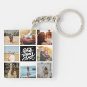 Beste Mama je Personalisierte Fotocollage Schwarz Schlüsselanhänger (Rückseite)